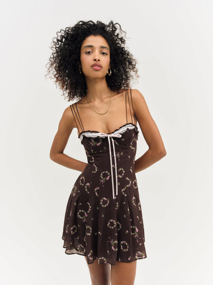 Kate Mini Dress - Brown | For Love and Lemons