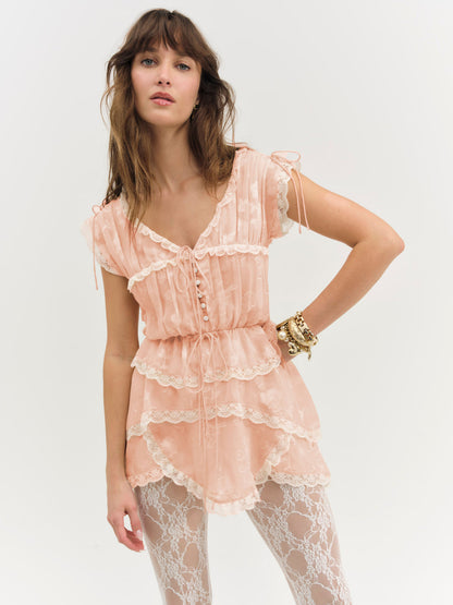 Ciara Mini Dress - Bisque | For Love and Lemons
