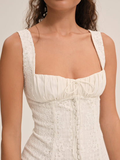Daisy Lace Mini Dress - White | For Love and Lemons