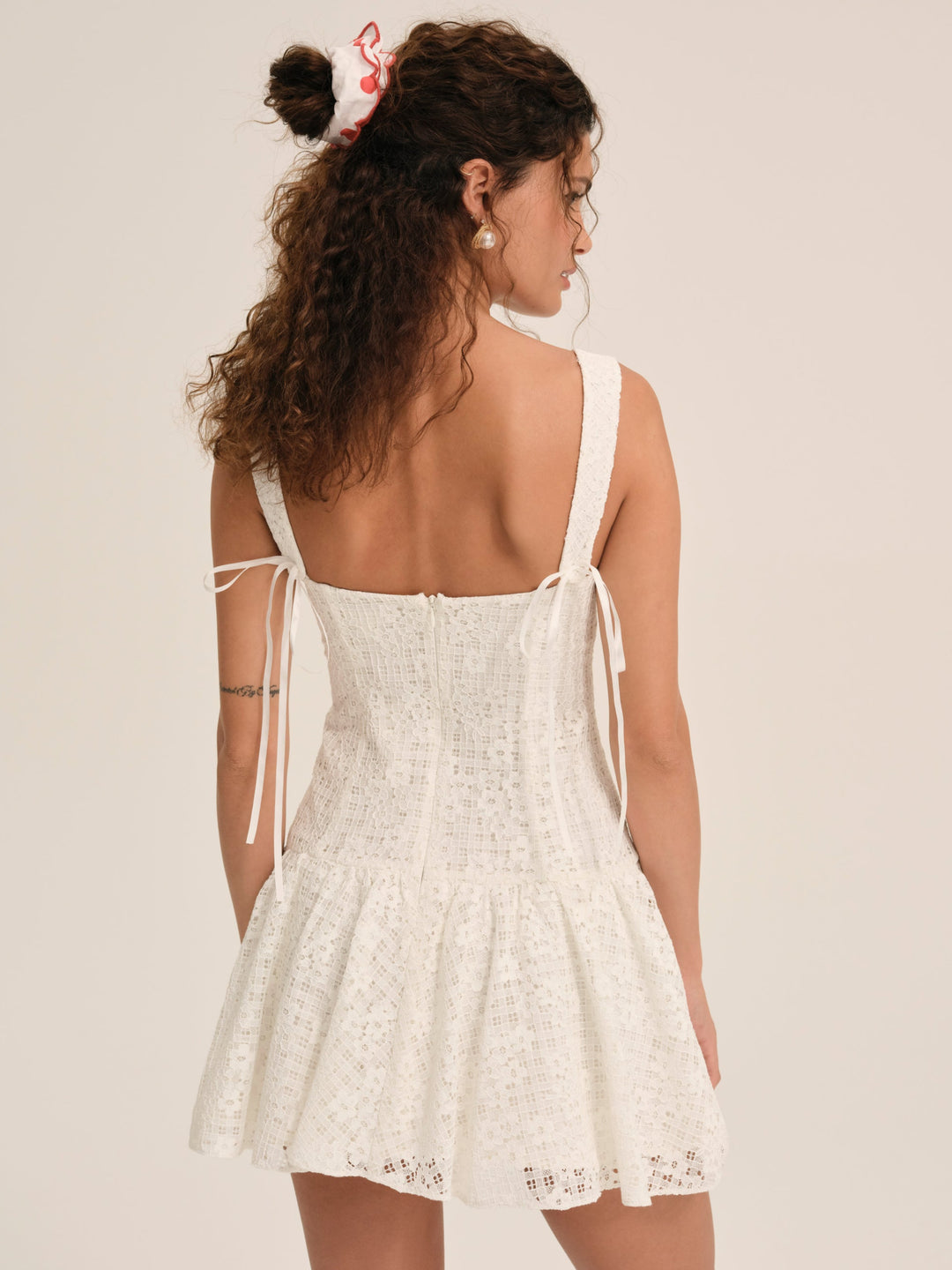 Daisy Lace Mini Dress - White | For Love and Lemons