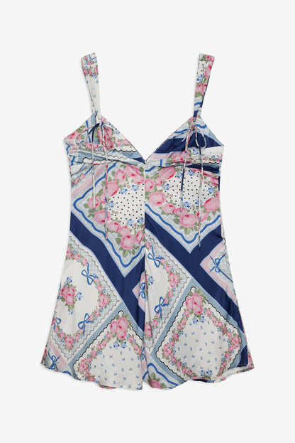 Summer Scarf Mini Dress - Blue | For Love and Lemons