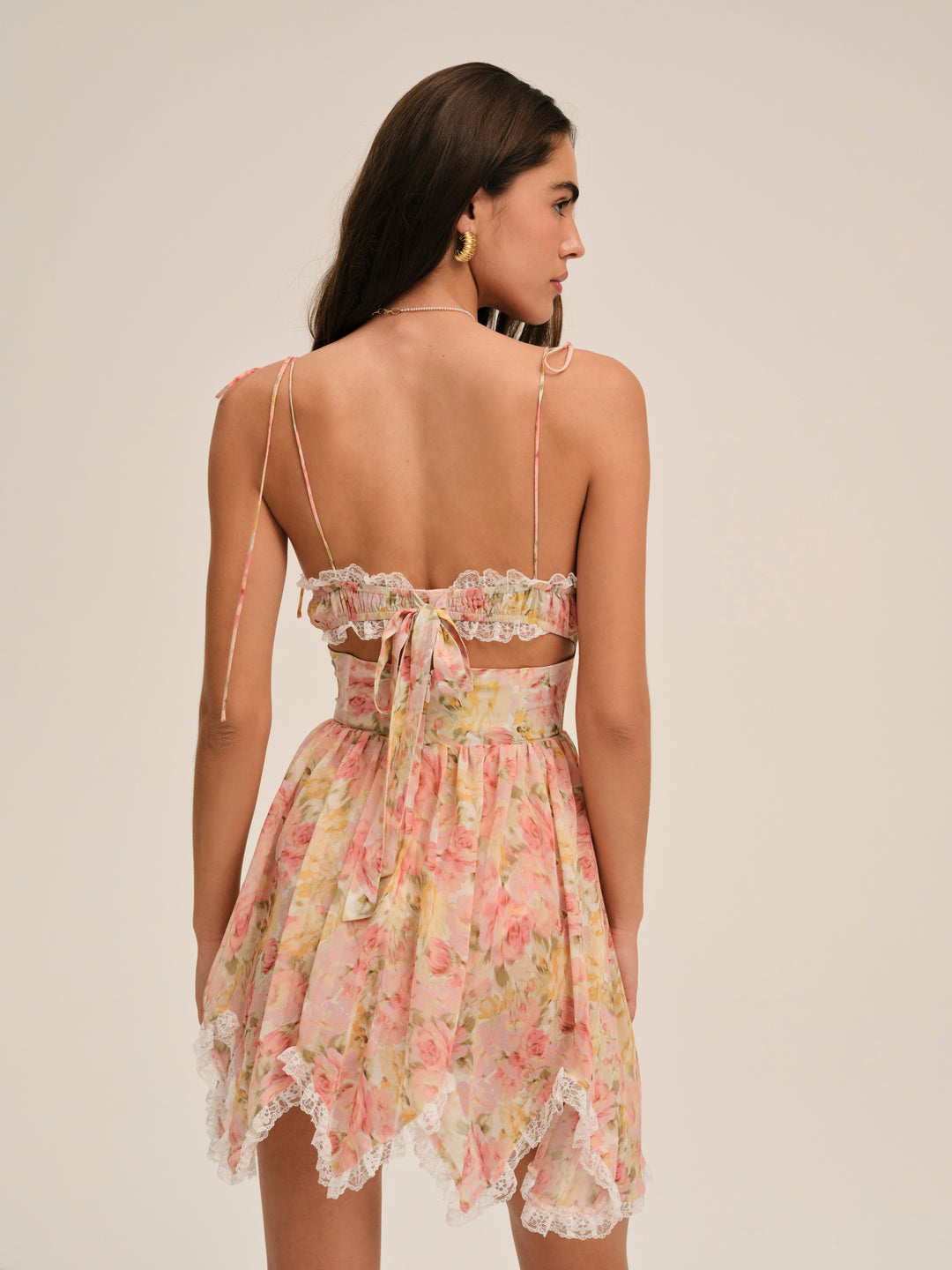 Elea Asymmetrical Mini Dress - Peach | For Love and Lemons