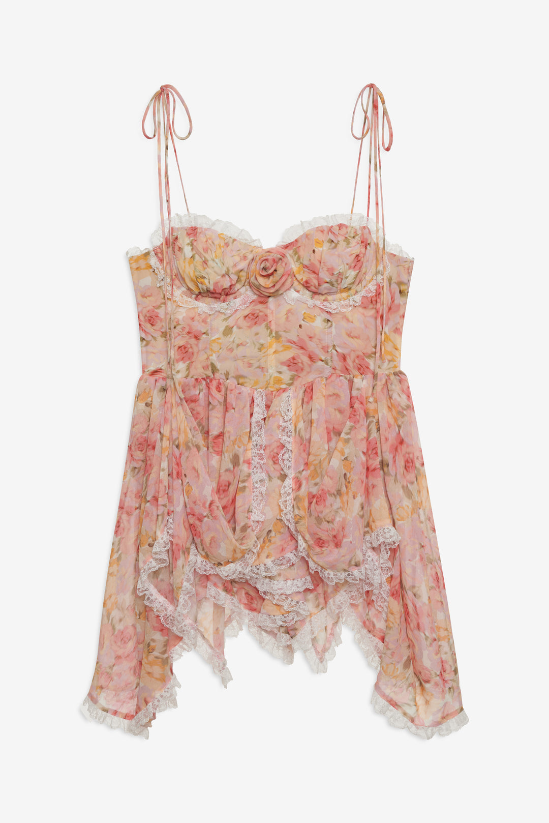 Elea Asymmetrical Mini Dress - Peach | For Love and Lemons