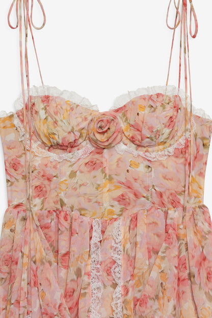 Elea Asymmetrical Mini Dress - Peach | For Love and Lemons