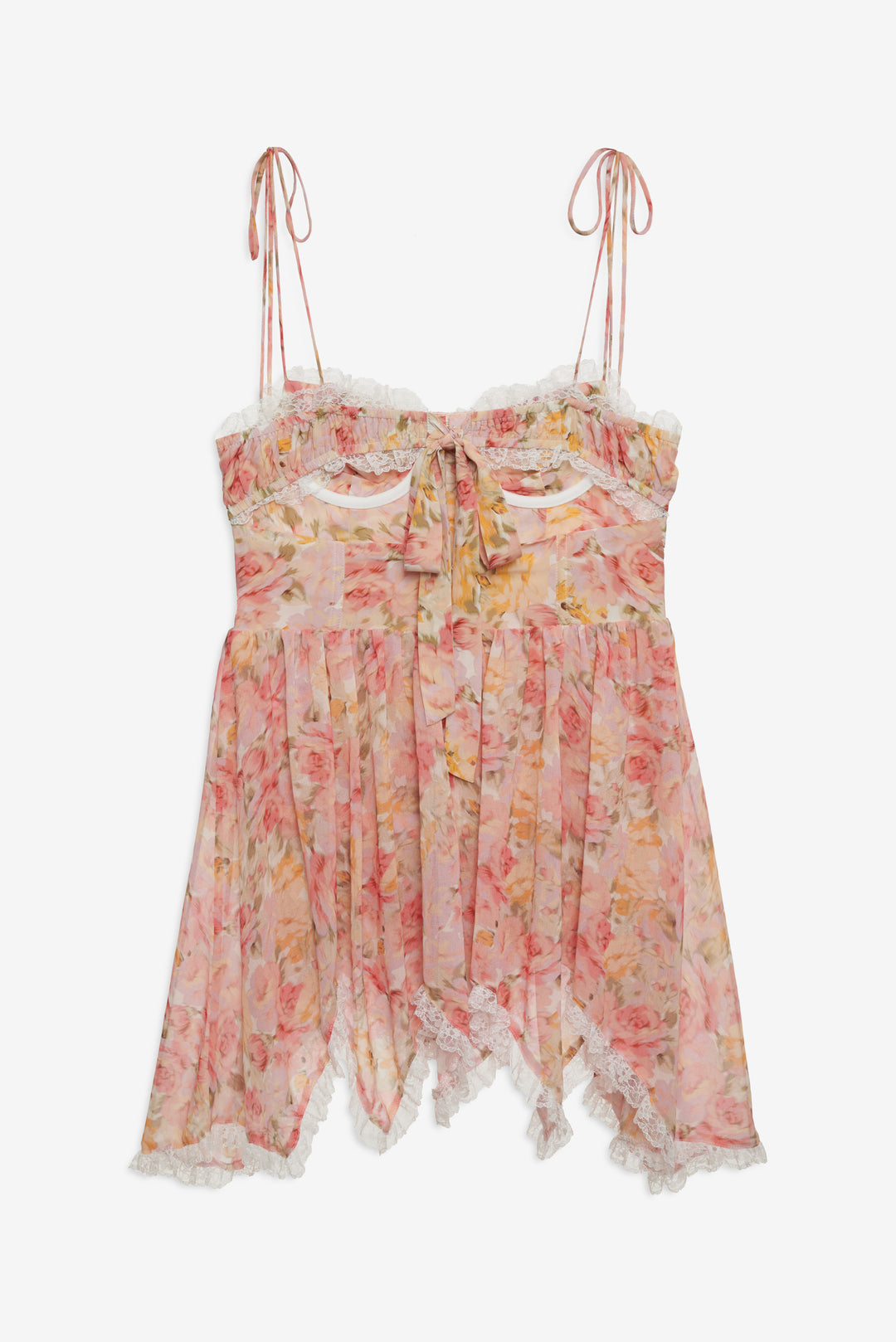 Elea Asymmetrical Mini Dress - Peach | For Love and Lemons
