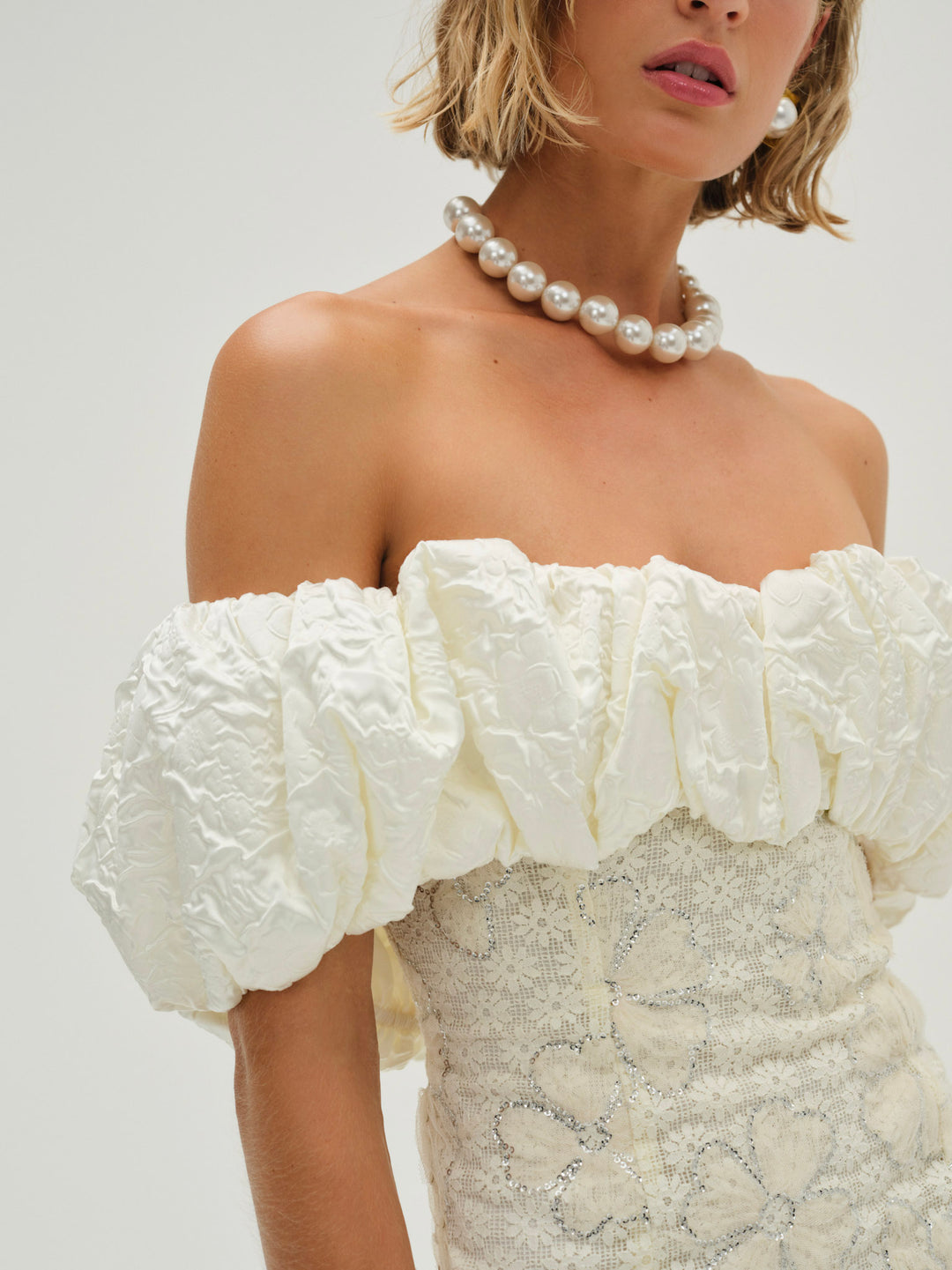 Snowflake Daisy Mini Dress - Cream | For Love and Lemons