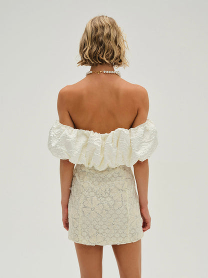 Snowflake Daisy Mini Dress - Cream | For Love and Lemons