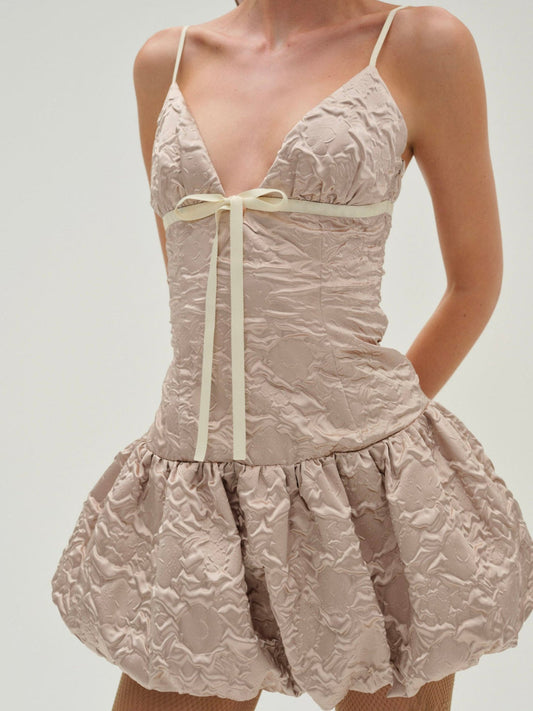 Flower Satin Mini Dress - Pink | For Love and Lemons