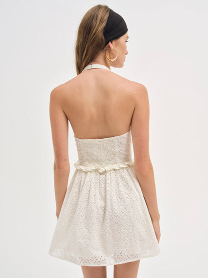 Janice Halter Mini Dress - White | For Love and Lemons