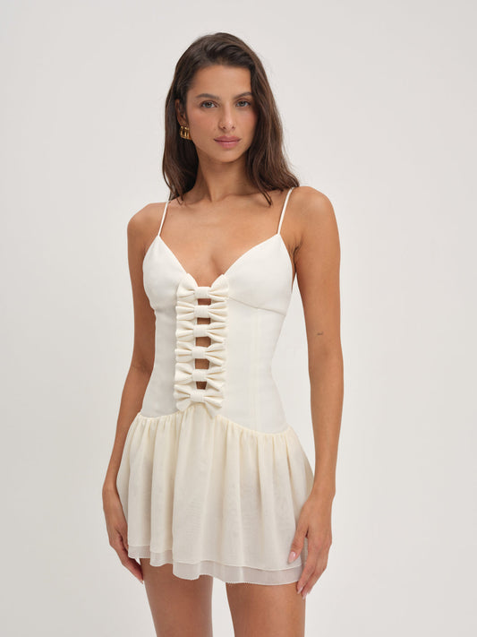 Josie Micro Mini Dress - Cream | For Love and Lemons