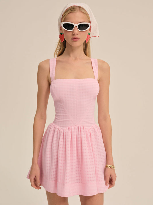 Ginny Gingham Mini Dress - Pink | For Love and Lemons