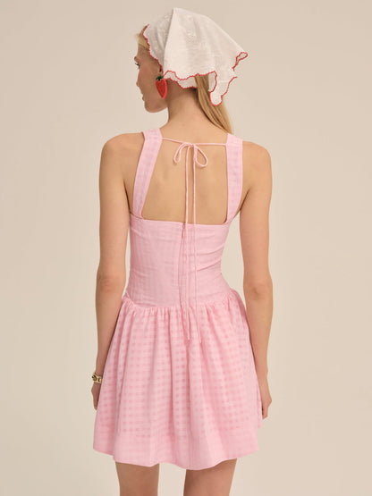 Ginny Gingham Mini Dress - Pink | For Love and Lemons