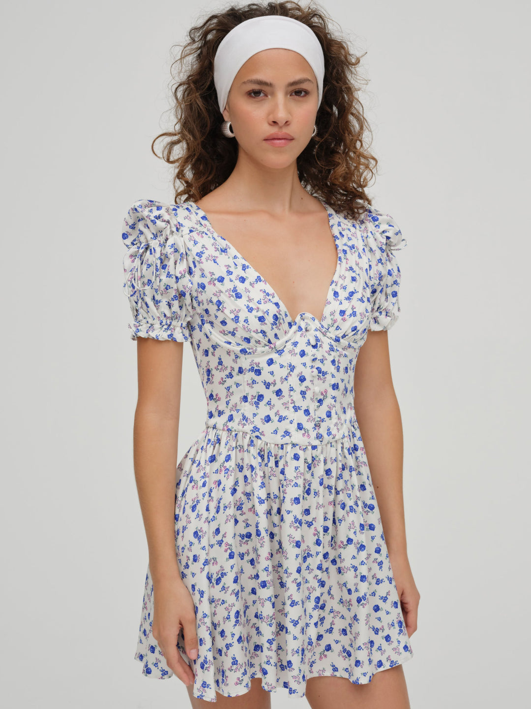 Paulina Puff Sleeve Dress - Blue | For Love and Lemons