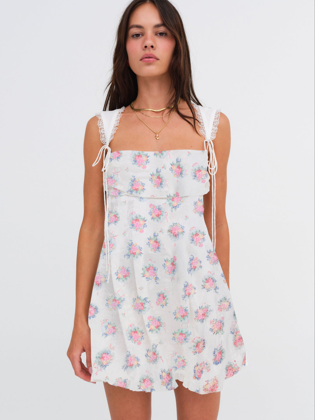 Holland Mini Dress - Doily Bouquet | For Love and Lemons