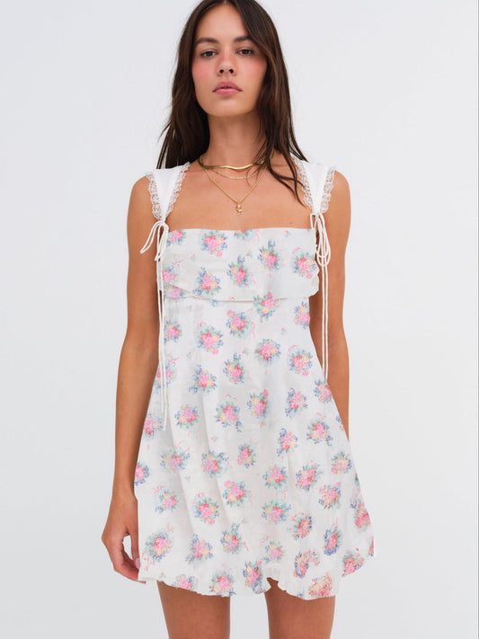 Holland Mini Dress - Doily Bouquet | For Love and Lemons