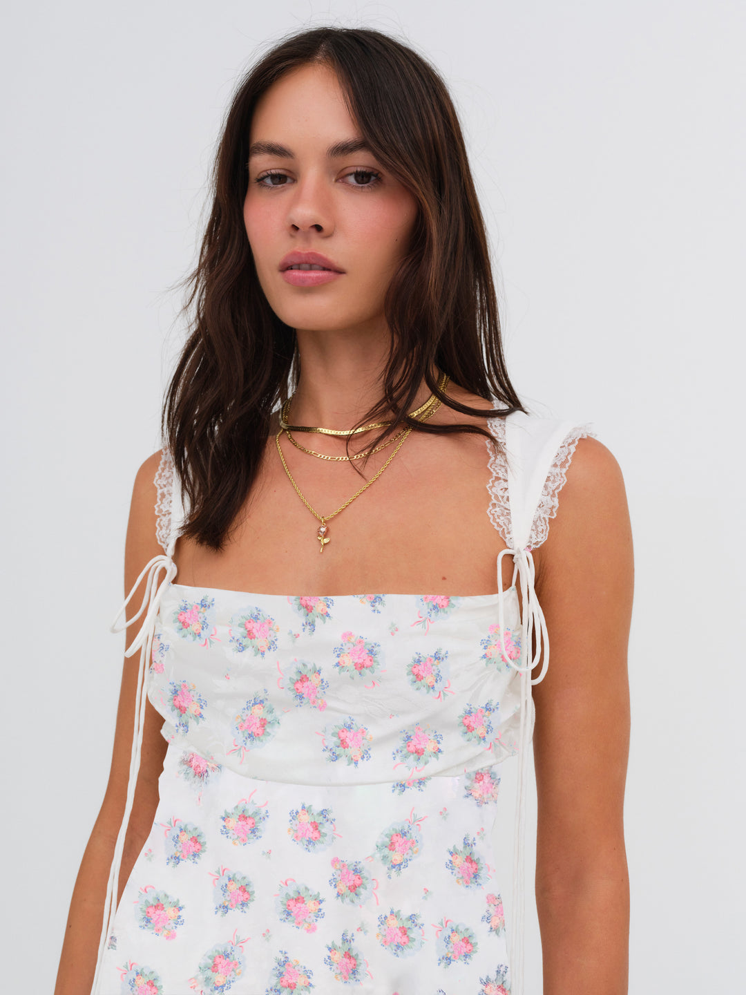 Holland Mini Dress - Doily Bouquet | For Love and Lemons