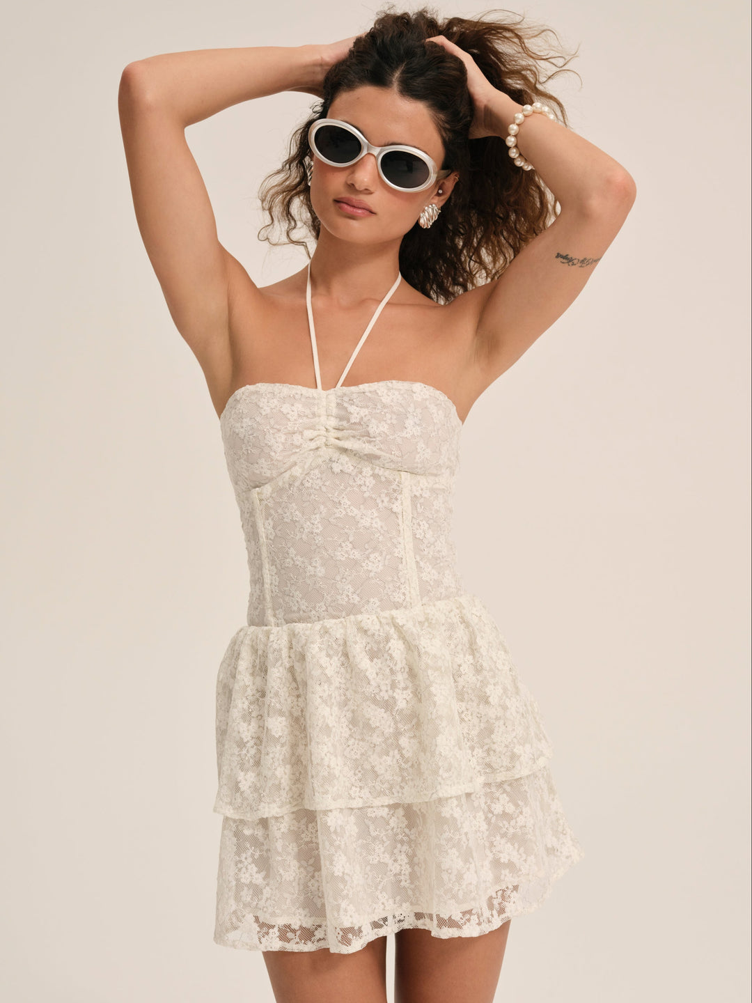Ciao Lace Mini Dress - Natural | For Love and Lemons