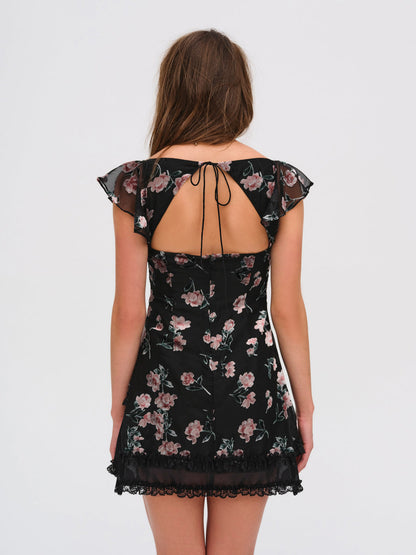 Aigrette Mini Dress - Black | For Love and Lemons