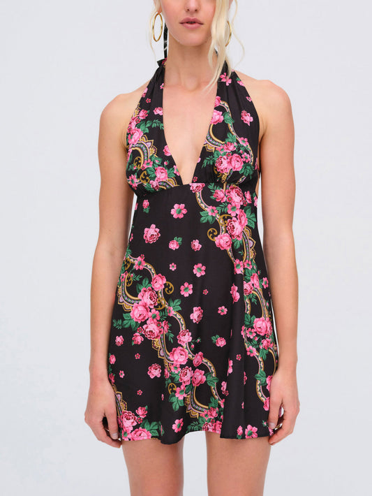 Justice Halter Mini Dress - Black | For Love and Lemons