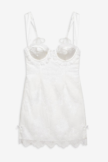 Allira Lace Mini Dress - White | For Love and Lemons