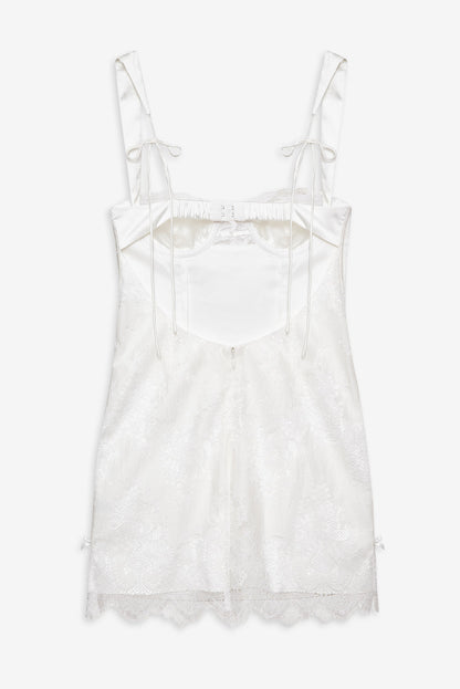 Allira Lace Mini Dress - White | For Love and Lemons