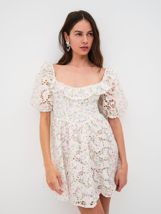 Magnolia Mini Dress - White | For Love and Lemons
