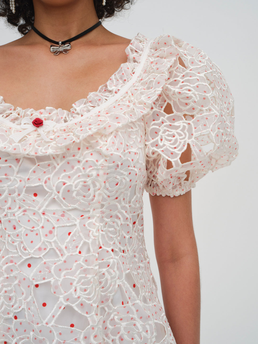 Aphrodite Embroidered Mini Dress - White | For Love and Lemons