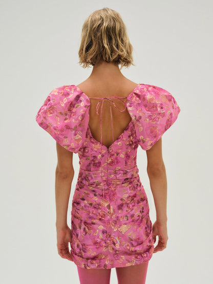 Blurred Roses Mini Dress - Pink | For Love and Lemons