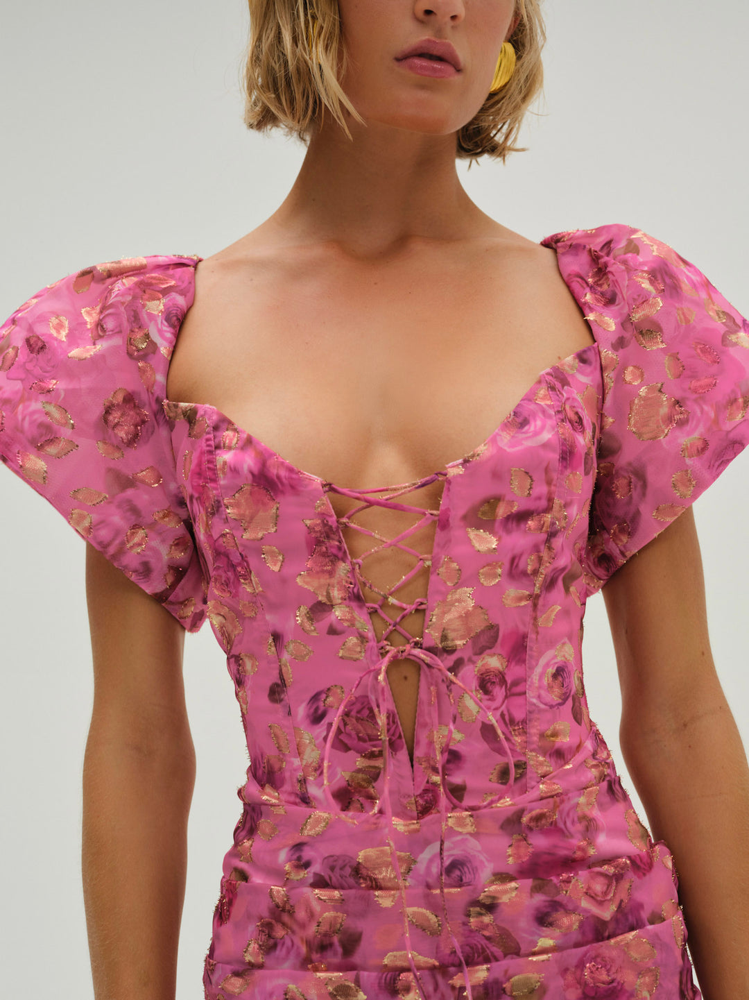 Blurred Roses Mini Dress - Pink | For Love and Lemons