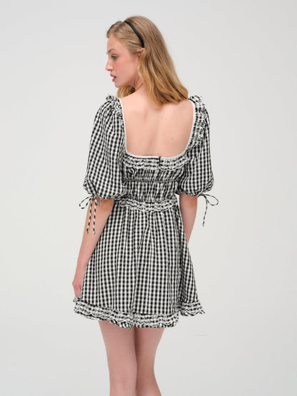 Jackson Mini Dress - Black Gingham | For Love and Lemons