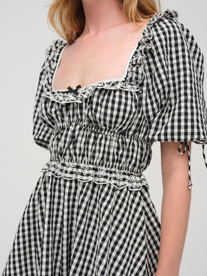 Jackson Mini Dress - Black Gingham | For Love and Lemons