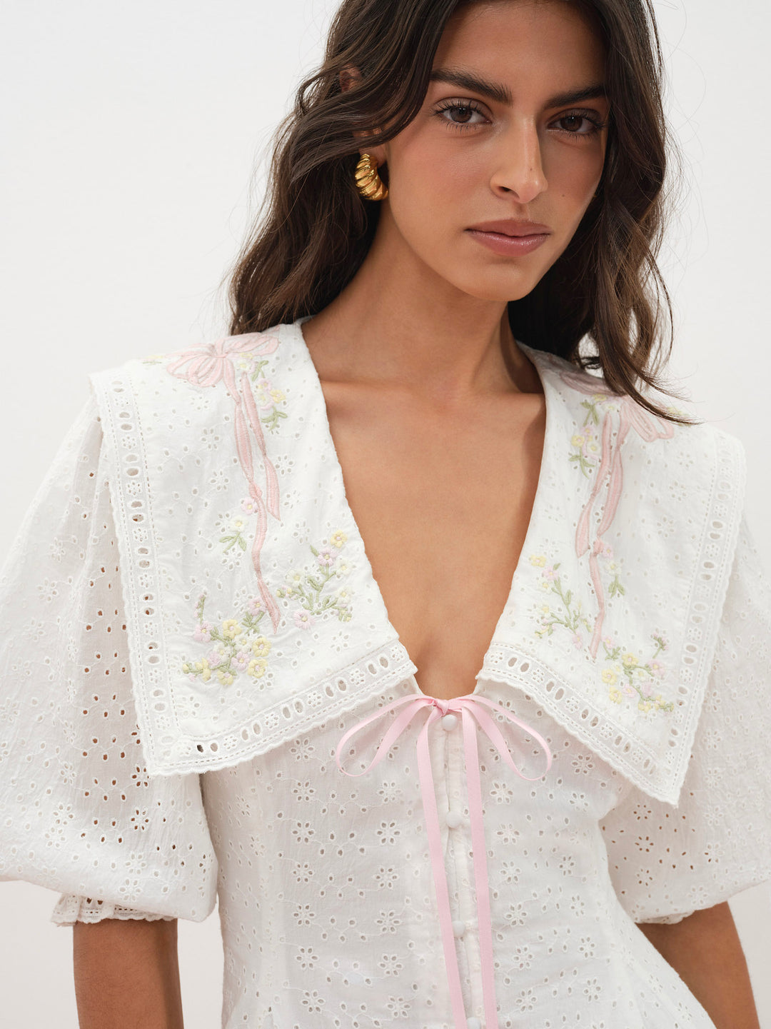 Mi Amore Embroidered Mini Dress - White | For Love and Lemons
