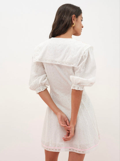 Mi Amore Embroidered Mini Dress - White | For Love and Lemons