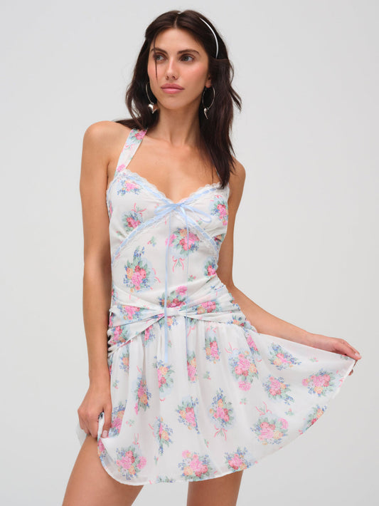 Doily Bouquet Mini Dress - White | For Love and Lemons