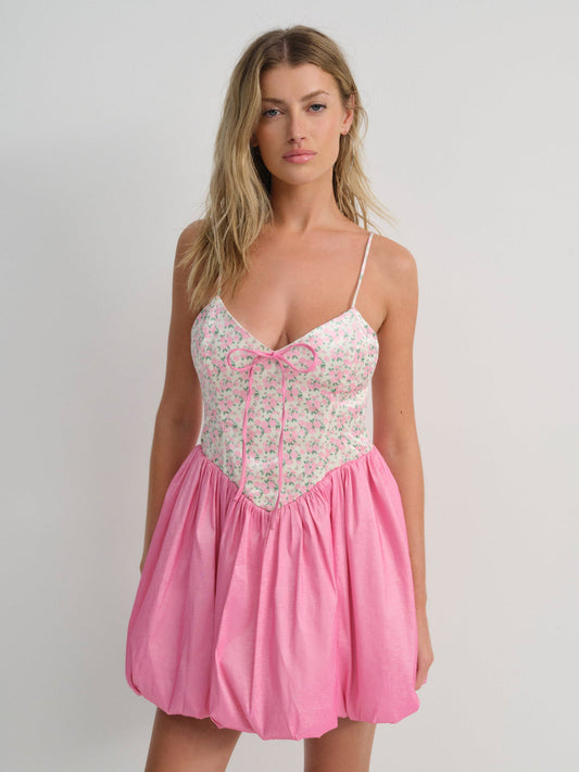 Berry Bud Bubble Mini Dress - Pink | For Love and Lemons