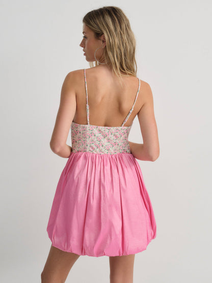 Berry Bud Bubble Mini Dress - Pink | For Love and Lemons