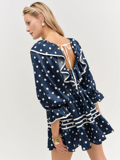 Seaside Dot Mini Dress - Navy | For Love and Lemons