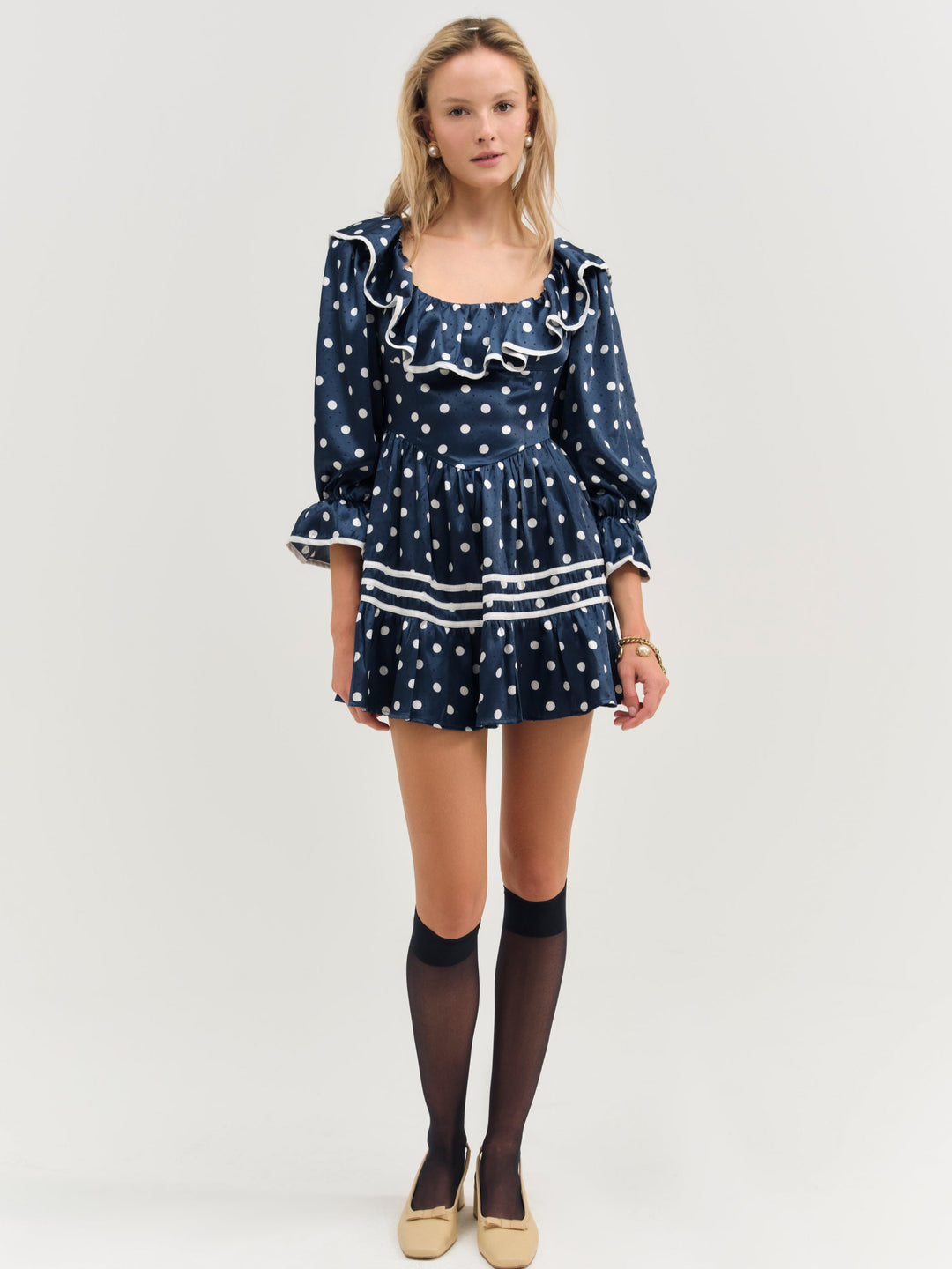 Seaside Dot Mini Dress - Navy | For Love and Lemons