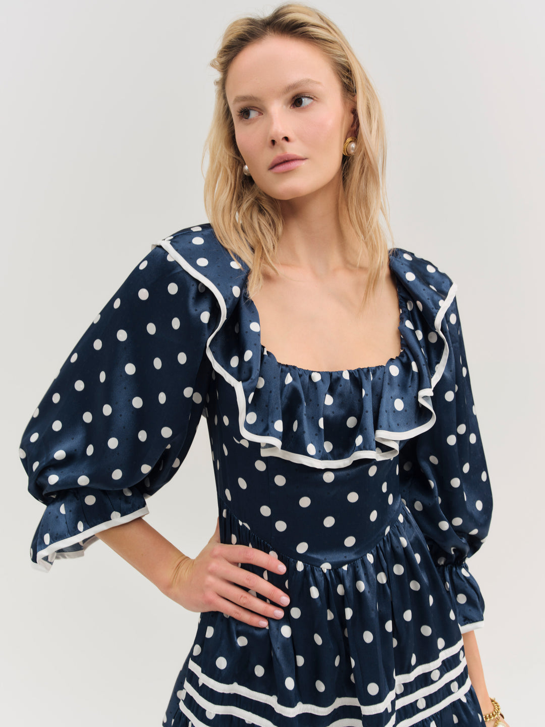 Seaside Dot Mini Dress - Navy | For Love and Lemons