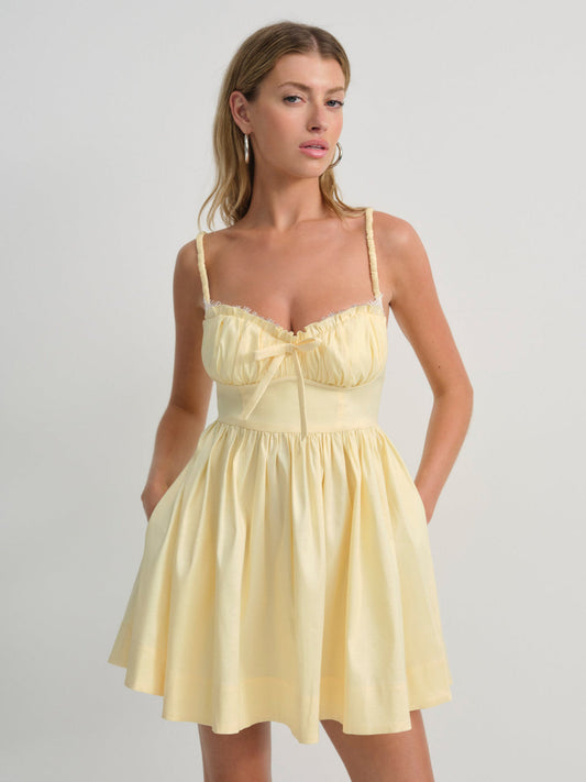 Doris Mini Dress - Yellow | For Love and Lemons