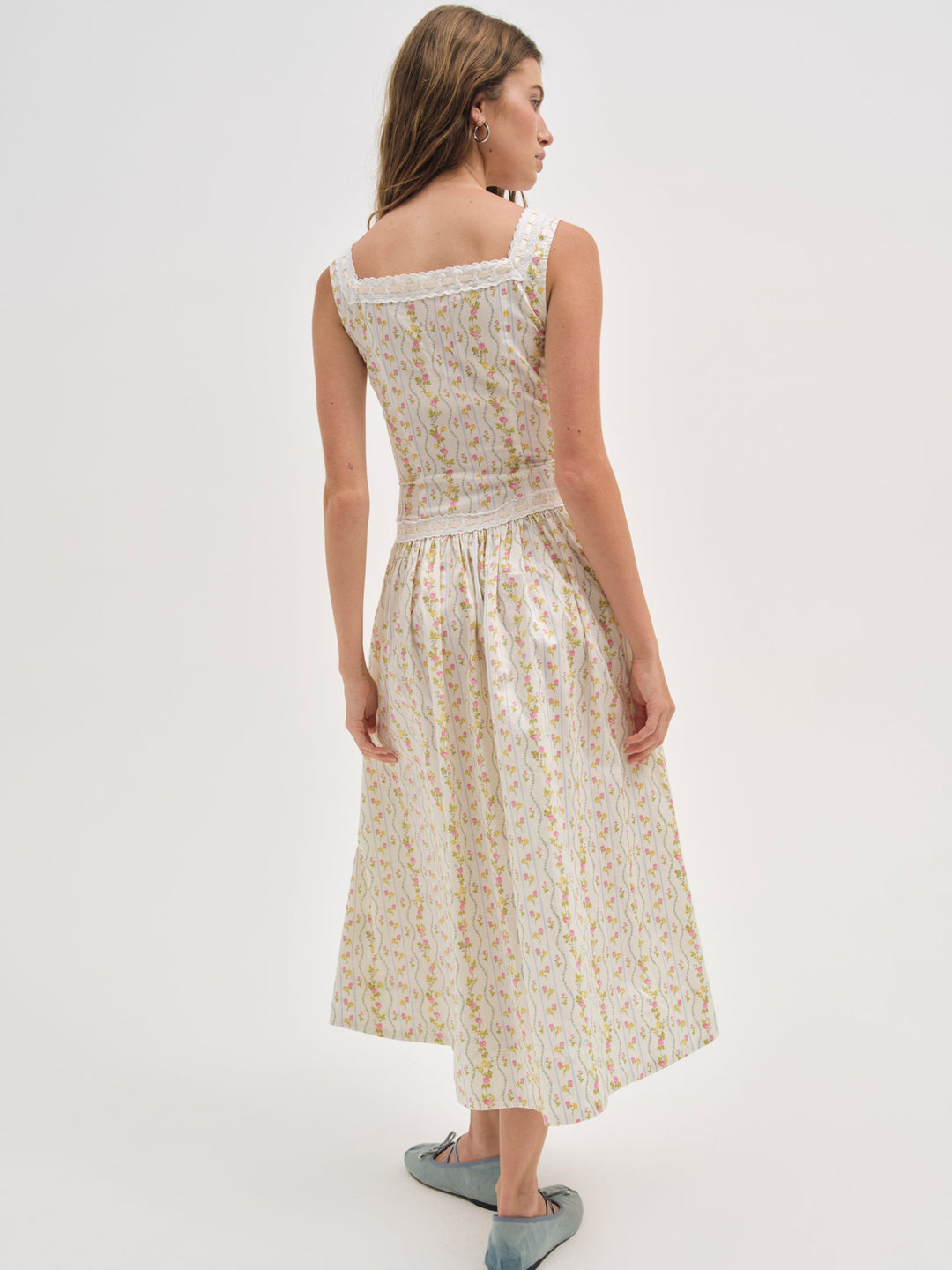 Brigitta Floral Midi Dress - Ivory | For Love and Lemons