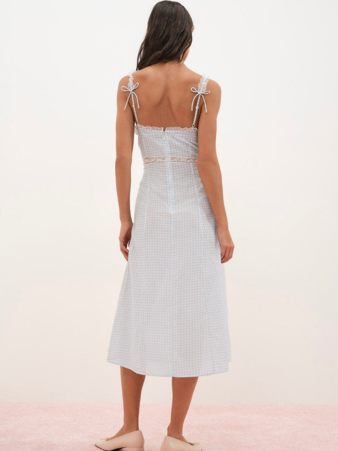 Bluebell Gingham Midi Dress - Blue | For Love and Lemons