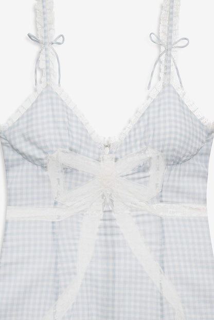 Bluebell Gingham Midi Dress - Blue | For Love and Lemons