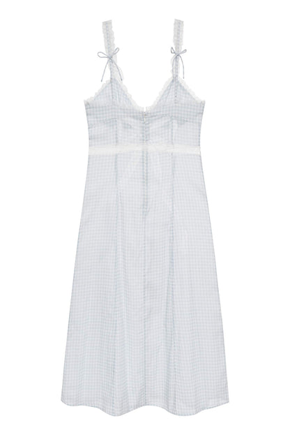 Bluebell Gingham Midi Dress - Blue | For Love and Lemons