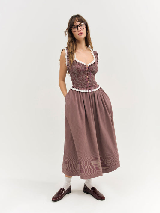 Morgan Midi Dress - Burgundy | For Love and Lemons
