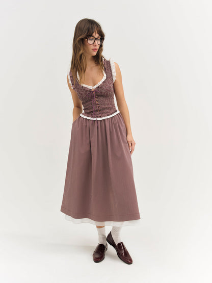 Morgan Midi Dress - Burgundy | For Love and Lemons