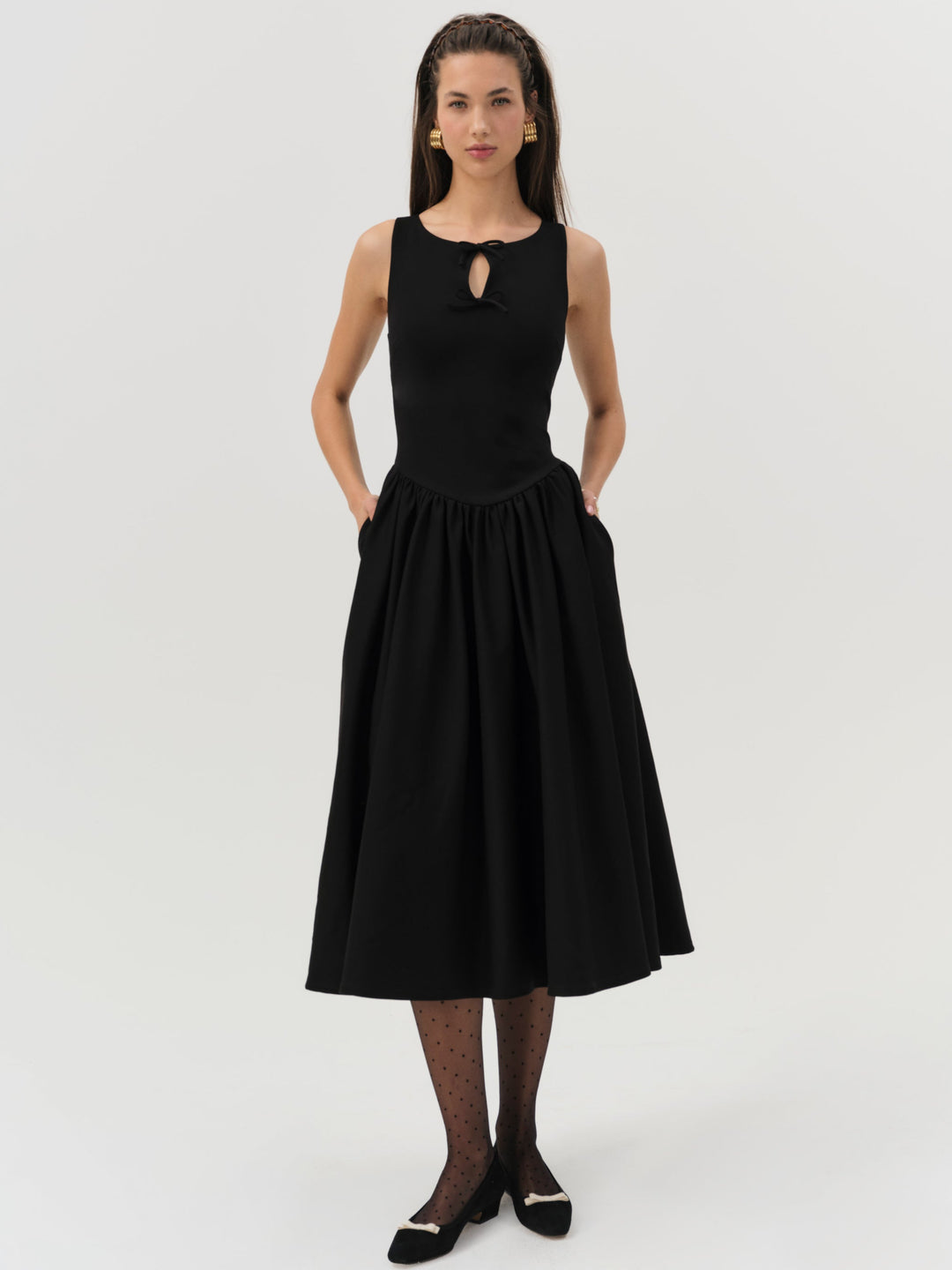 Anika Midi Dress - Black | For Love and Lemons