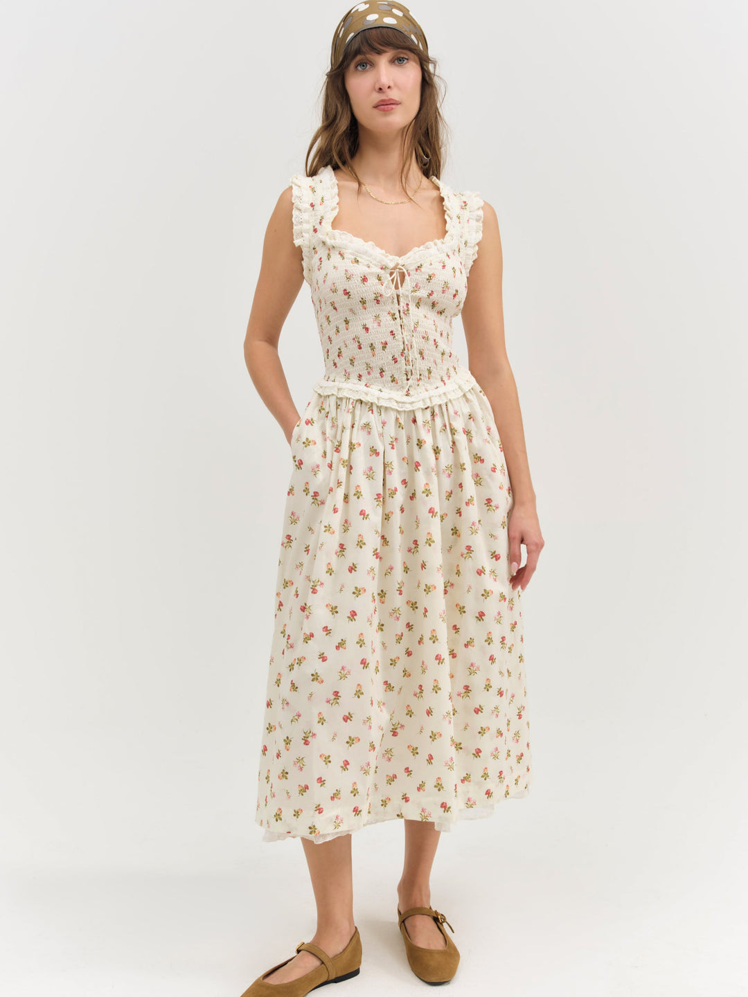 Morgan Midi Dress - White | For Love and Lemons