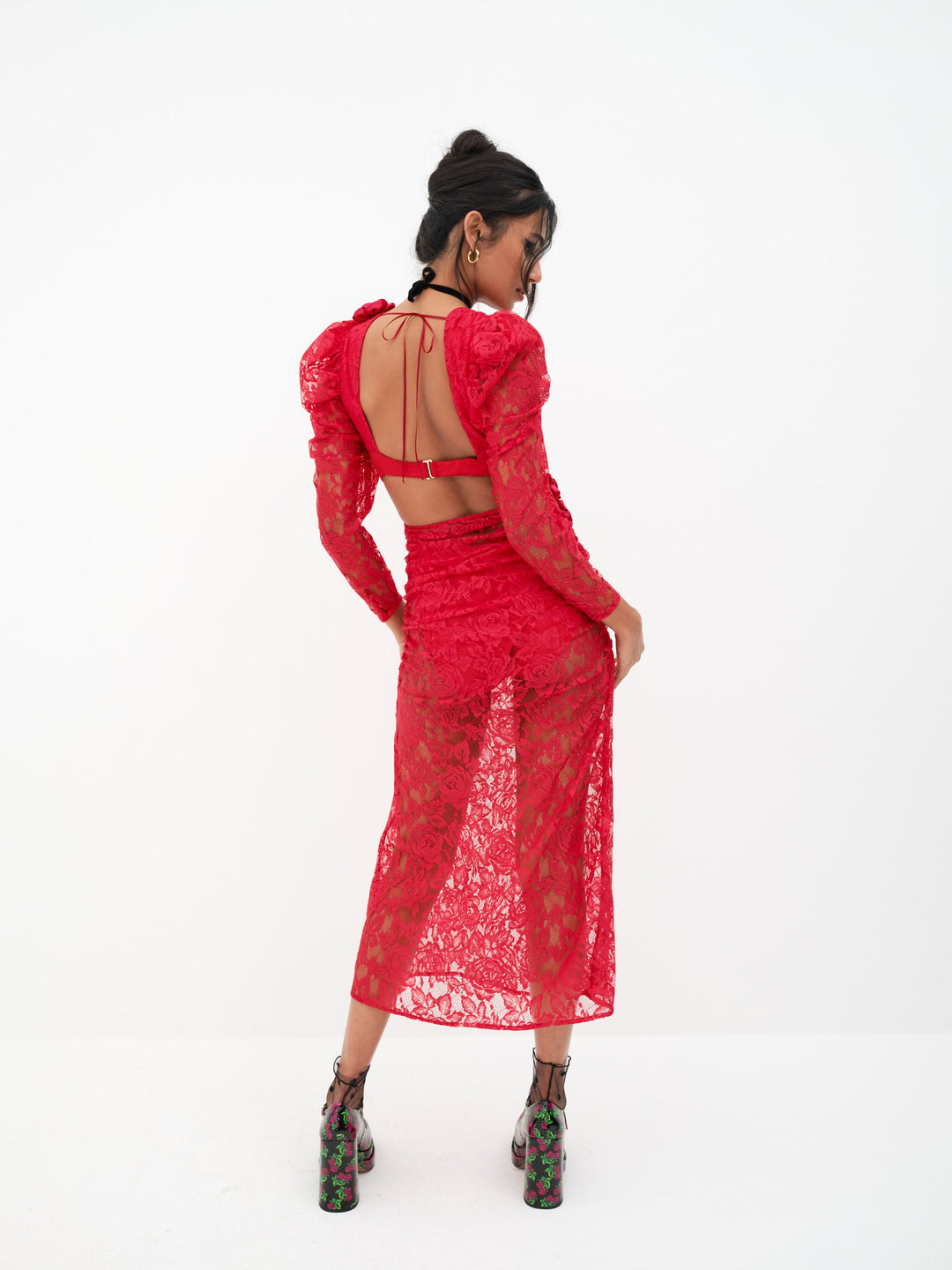 Kana Midi Dress - Red | For Love and Lemons