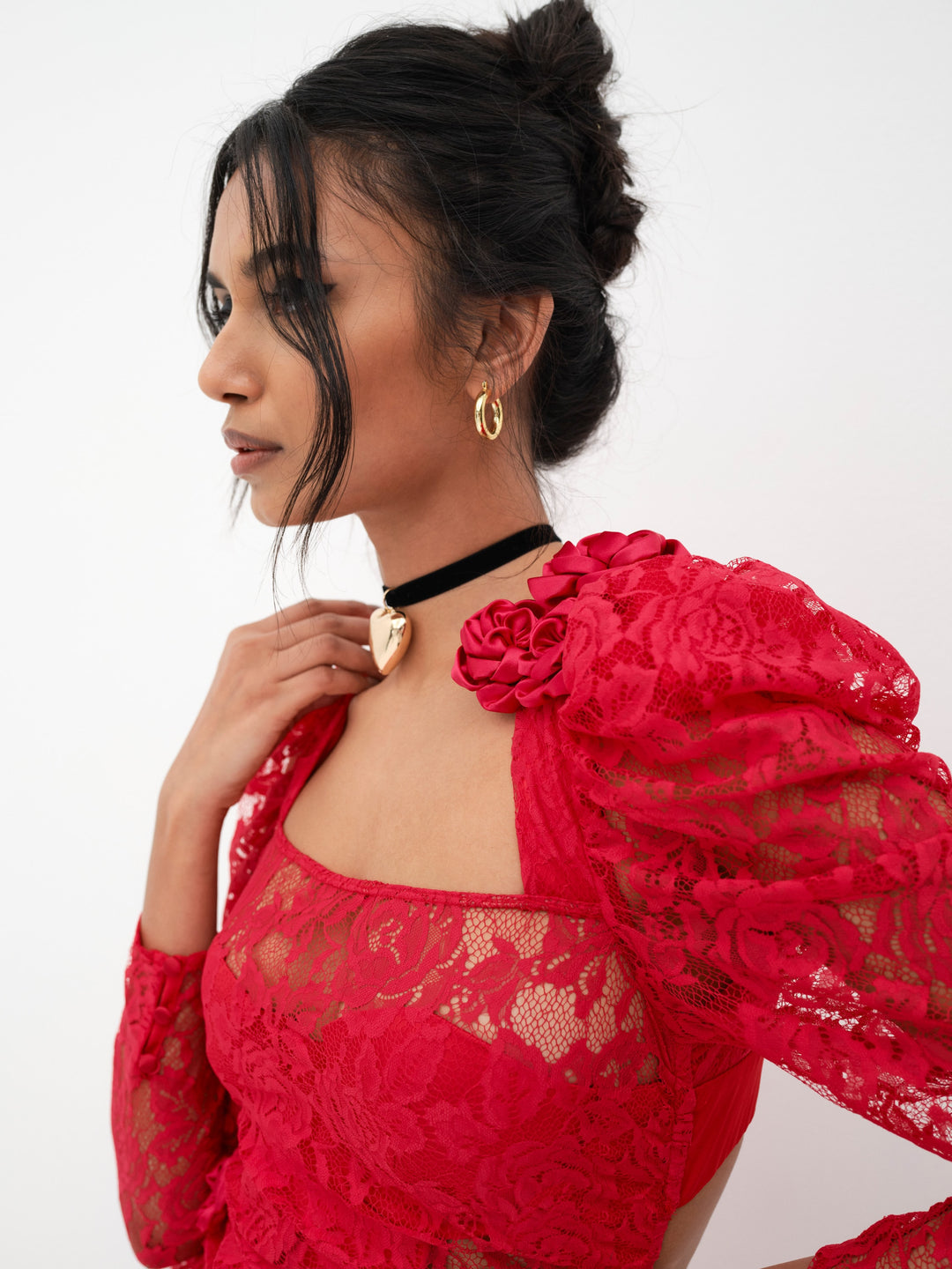 Kana Midi Dress - Red | For Love and Lemons